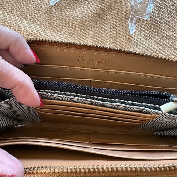 Kate & Alex Yellow Gold Zip Around Wallet Faux Leather - Picture 4 of 6